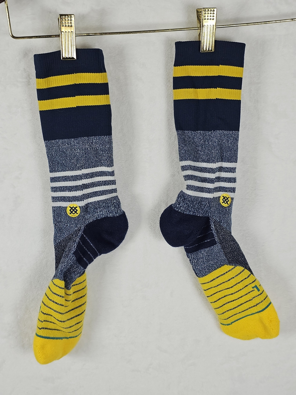 Stance Men's Athletic Crew Socks - Navy and Yellow
